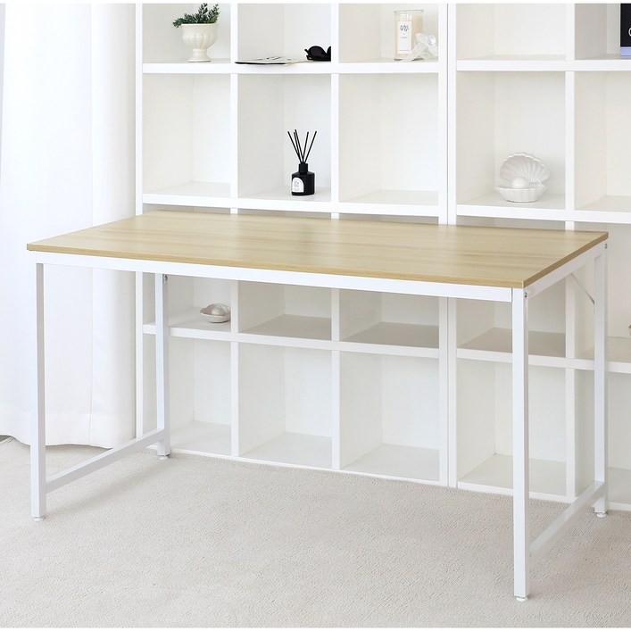 데스텀 사무용 컴퓨터 책상, 메이플우드화이트프레임