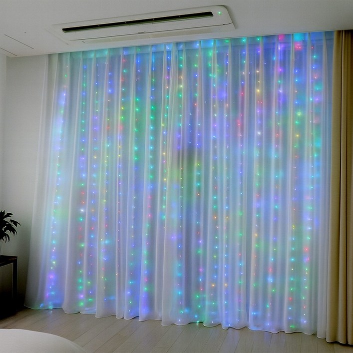 비상 노바 RGB LED 와이어 크리스마스 커튼조명 3m1m