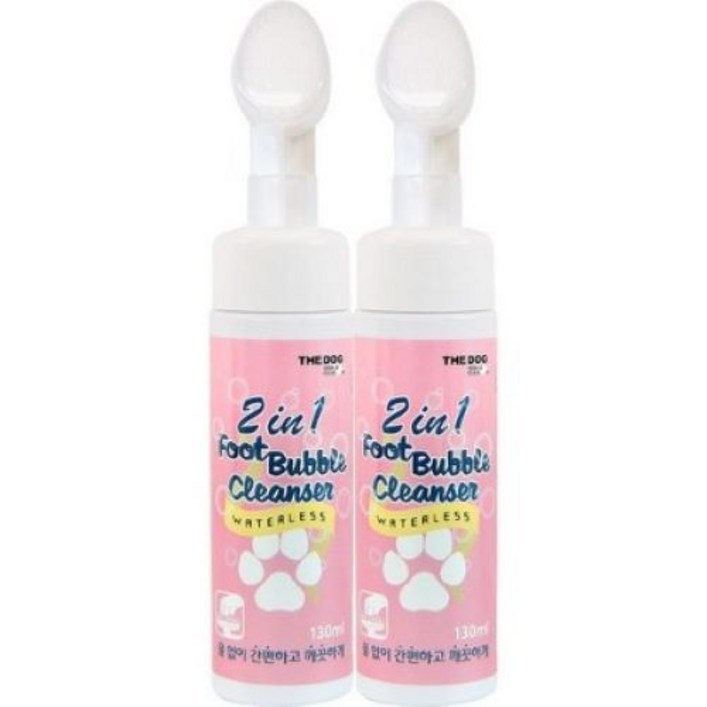더독 2in1 풋 버블 반려동물용 클렌져, 130ml, 2개입