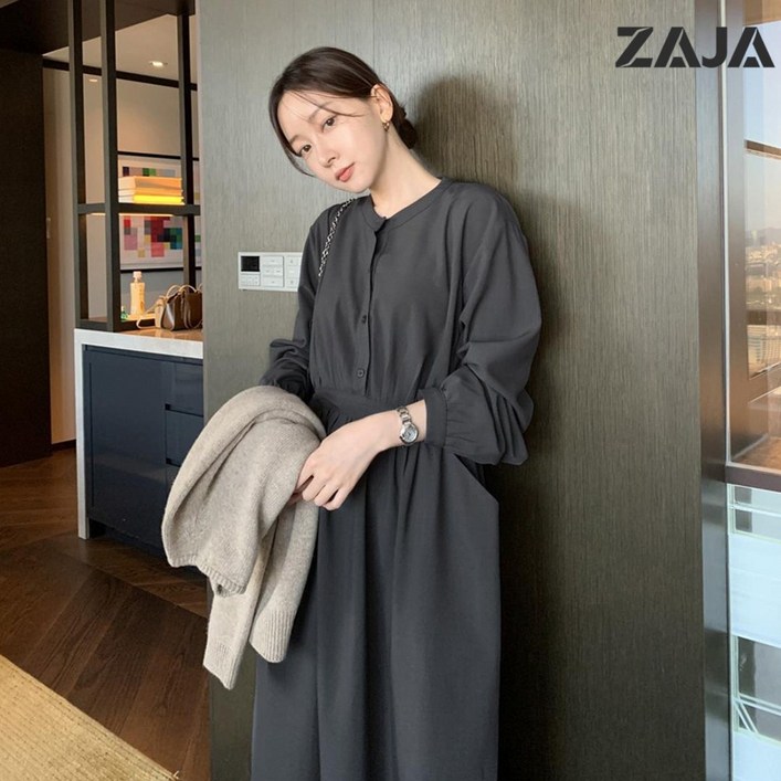 ZAJA 루즈핏 체형커버 롱 봄 가을 여성 원피스