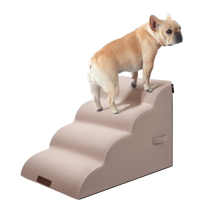 고밀도 스폰지 반려동물 논슬립 슬라이드 계단 곡선 계단 무릎 압력을 줄이다 개 계단, 4단, 1개