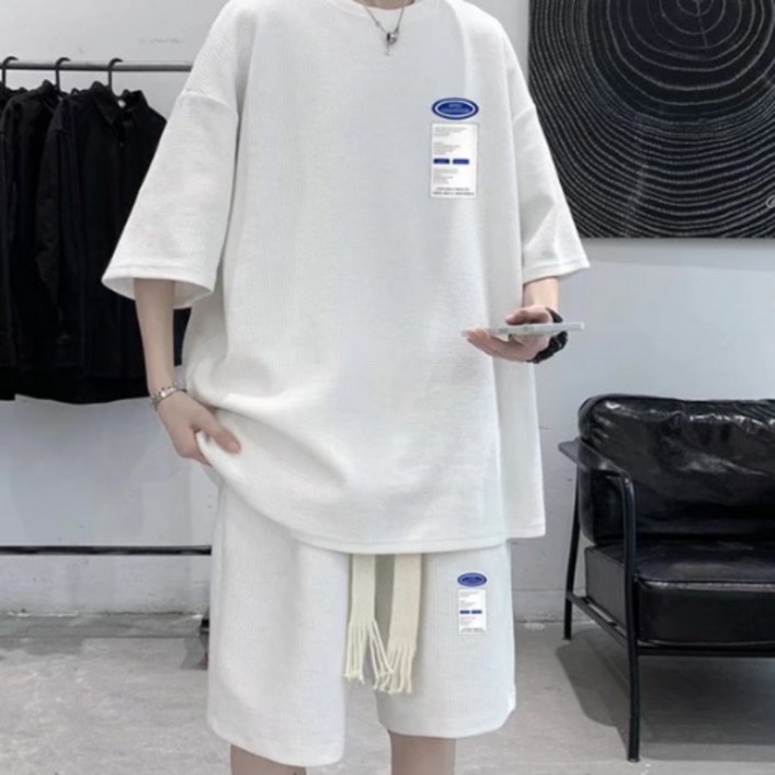 파쿠 여름 반팔 레터링 상하복 트레이닝 세트 파쿠 여름 반팔 레터링 상하복 트레이닝 세트