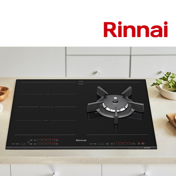 린나이 3구 빌트인 가스 전기 하이브리드(가스렌지 1구+인덕션 2구) 쿡탑 레인지