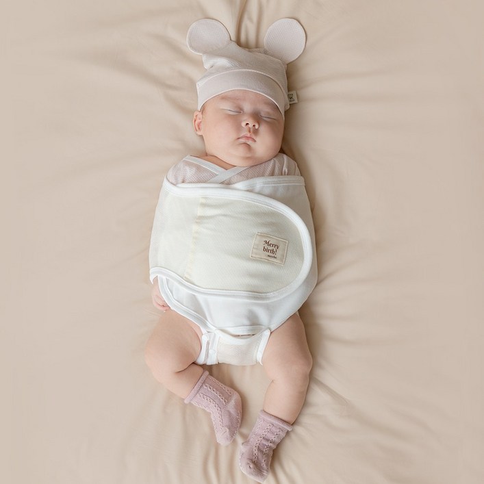 메르베 신생아 무소음 스와들 스트랩 3 color메쉬 태열 속싸개