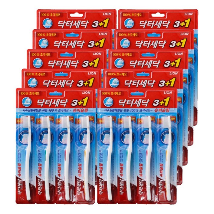 CJ라이온 닥터세닥 슈퍼슬림 칫솔 4입 극세모