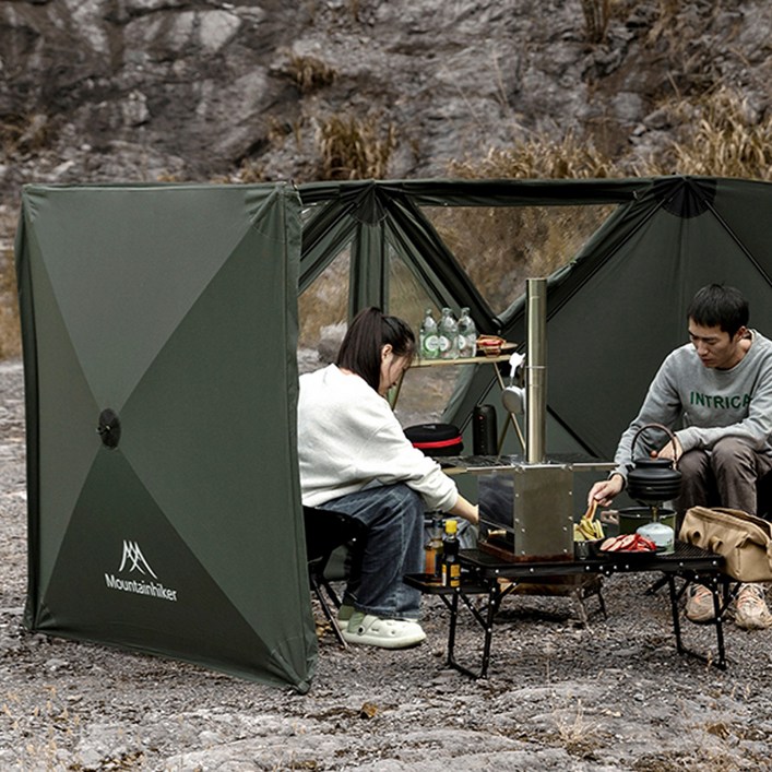 마운틴하이커 신형 윈드스크린 원터치 오토 바람막이 최신형 캠핑용품, 다크그레이