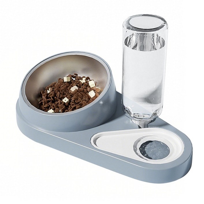Zaxnouvi 다용도 반려동물 식기 세트 (스텐 밥그릇+물병+사레 방지 물그릇)