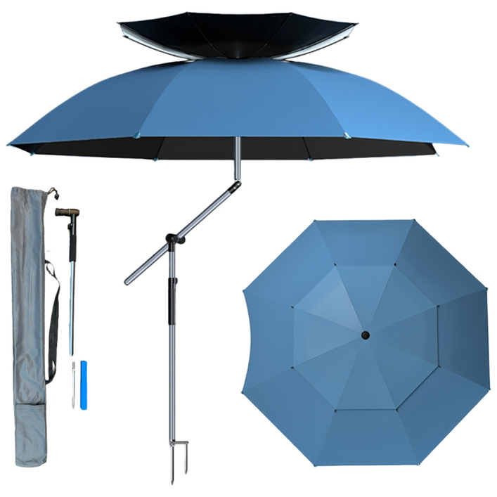 히트캠프 2단 각도 조절 초경량 낚시 파라솔, 48인치2.4M 딥블루