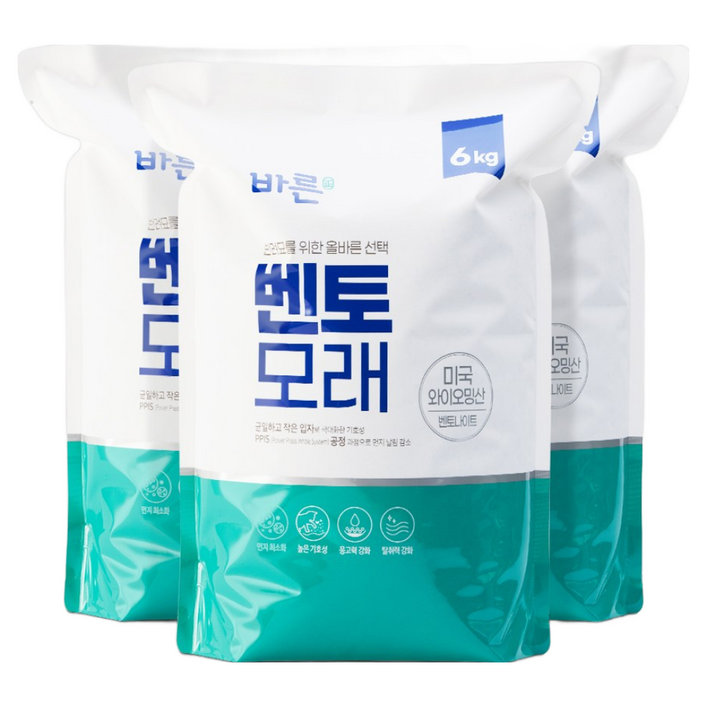 3개세트 바른 벤토모래 응고형 고양이 모래 6kg, 6kg, 3세트, 무향