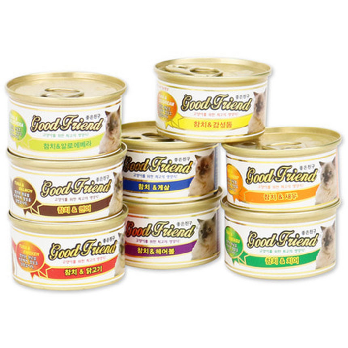 굿프랜드 고양이캔 고양이간식 8가지 콤보 85g 24개, 24개, 제이에스몰쿠팡 본상품선택