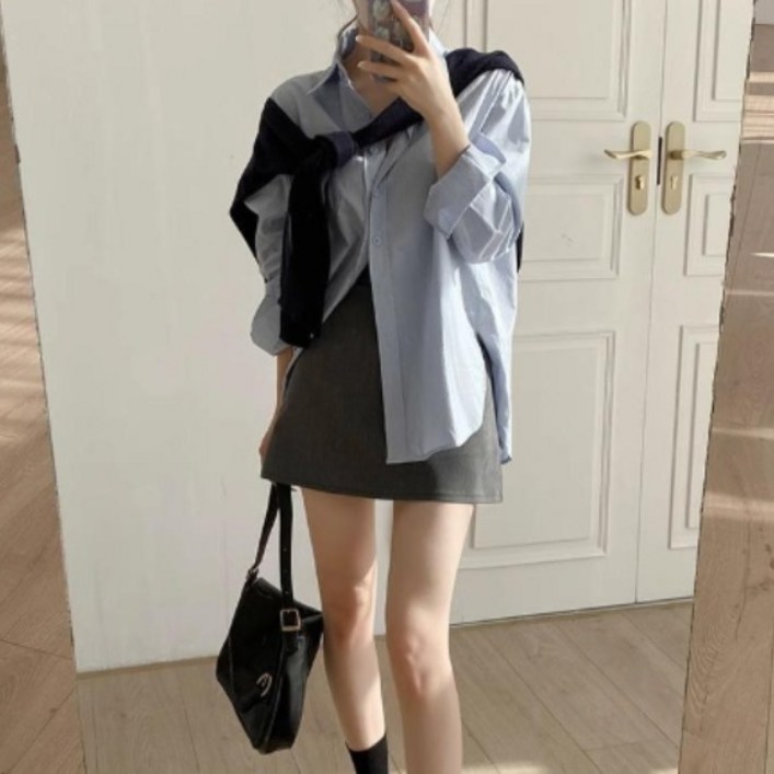 류룡 여성 간절기 캐주얼 슬림핏 봄여름 미니 A라인 스커트