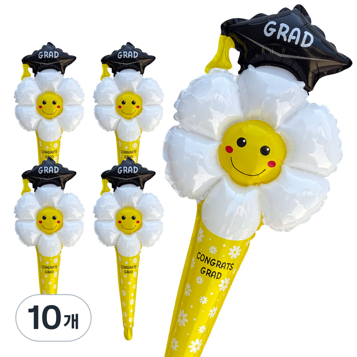 [메무모] 졸업 학사모 데이지 막대풍선 세트