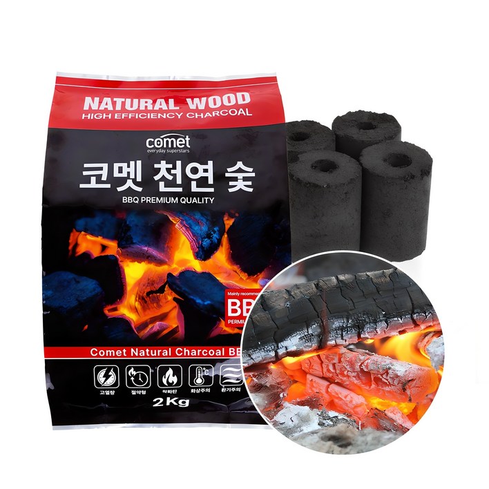 코멧 천연숯 BBQ용 착화제 포함
