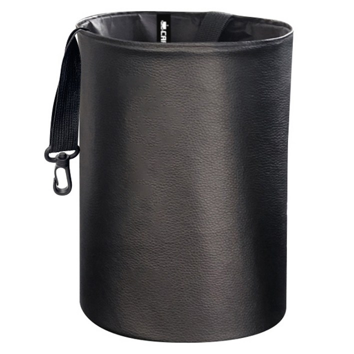 카템 차량용 접이식 방수 휴지통, 블랙, 1개