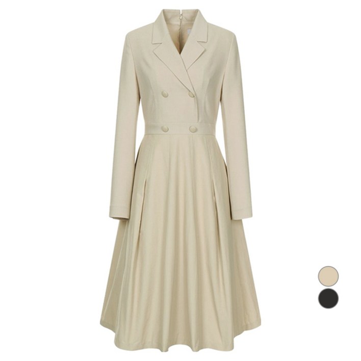 올리브데올리브 여성용 테일러드 카라 플레어 원피스