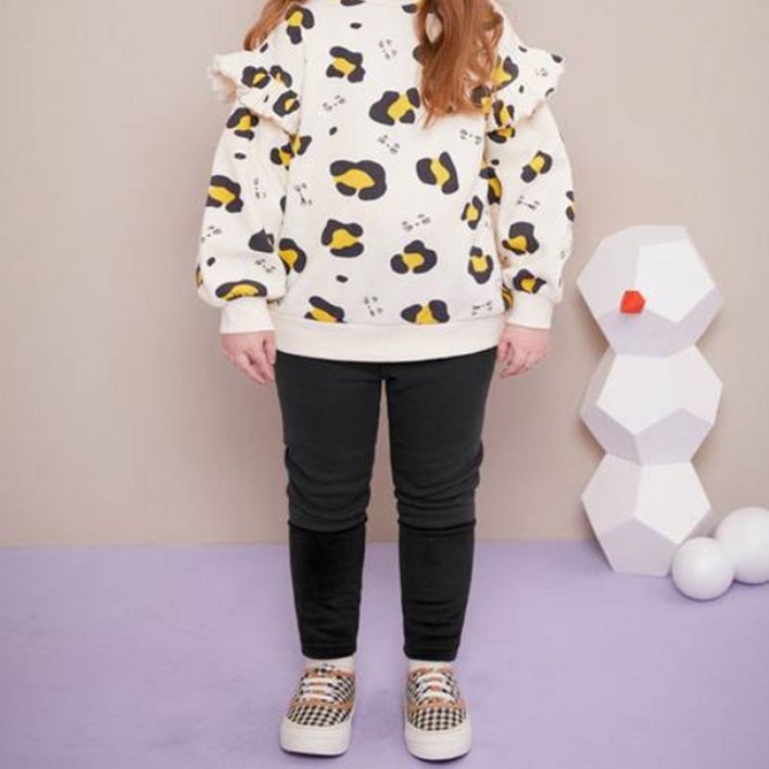 젤리스푼 여아용 New 따뜻 골지 배색 밍크기모 레깅스