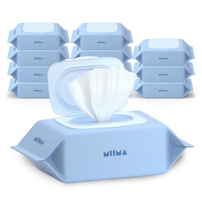 미마 유아용 물티슈 블루 캡형, 80g, 72매, 12개