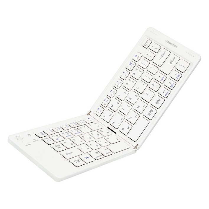 스마텍 휴대용 미니 무선 접이식 폴딩 블루투스 키보드, 화이트, STBK-F2000, 제조사축
