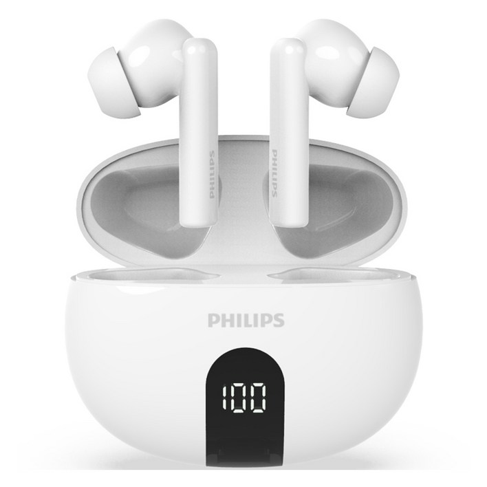 필립스 액티브 노이즈 캔슬링 ANC 블루투스 이어폰, TAT3559, 화이트, 20시간, TAT3559, 화이트