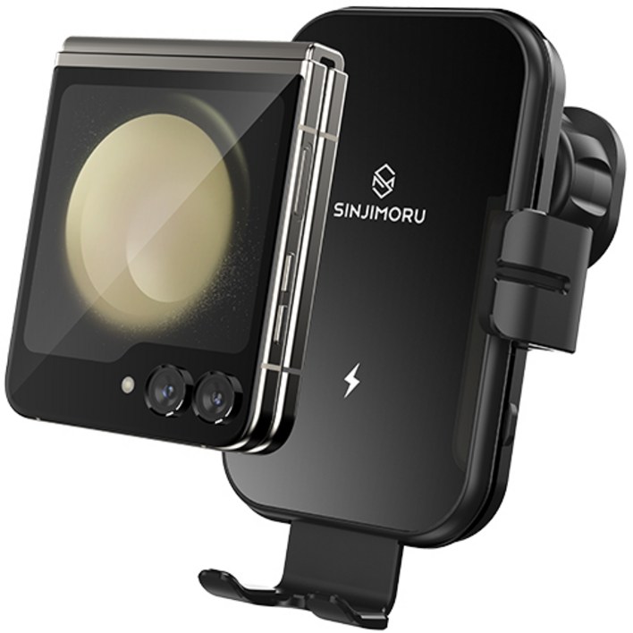 신지모루 15W 듀얼코어 갤럭시Z 플립 호환 고속 무선 충전 차량용 거치대