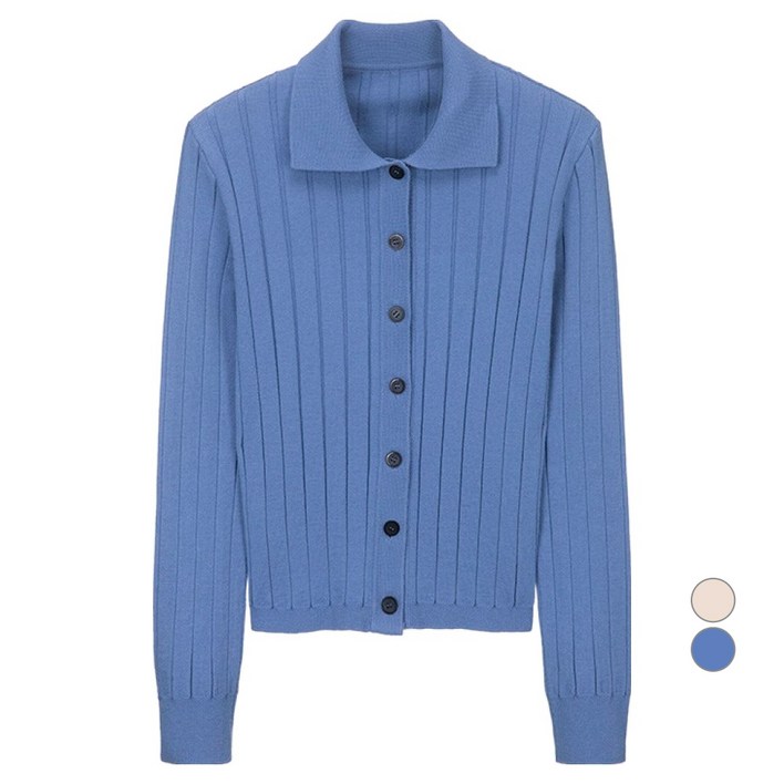 온앤온 여성용 골지 카라 가디건 NEK3AD813