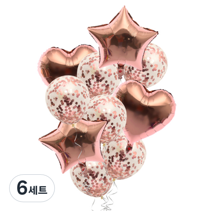 마켓감성 별 하트 파티풍선 10p