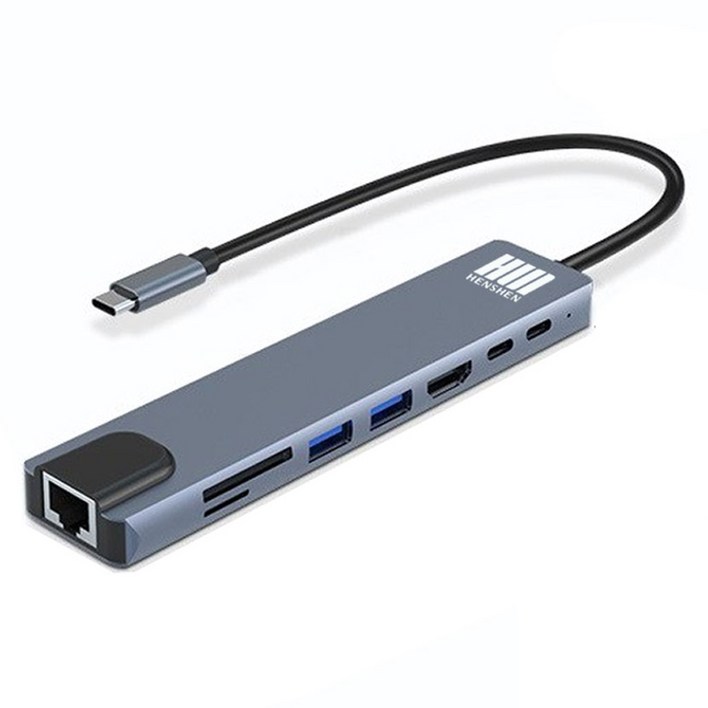 헨센 C타입 멀티 허브 8in1 USB HDMI 포트 젠더 헨센 C타입 멀티 허브 8in1 USB HDMI 포트 젠더