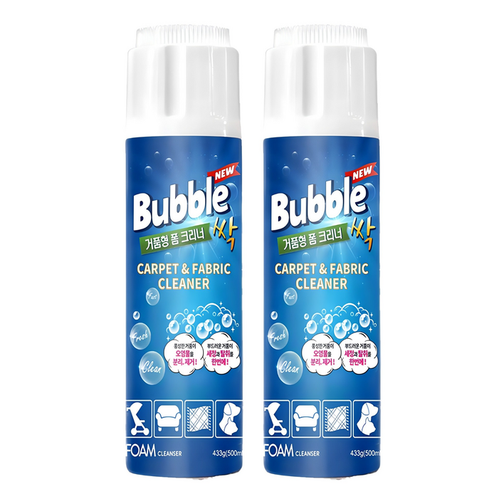 버블싹 패브릭 소파 폼 클리너, 500ml, 2개