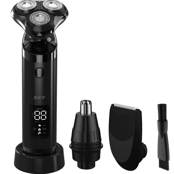 SKY 케어 SV100 전기면도기 방수 3종 트리머, SKYSV100, 나이트 블랙 SKY 케어 SV100 전기면도기 방수 3종 트리머, SKYSV100, 나이트 블랙