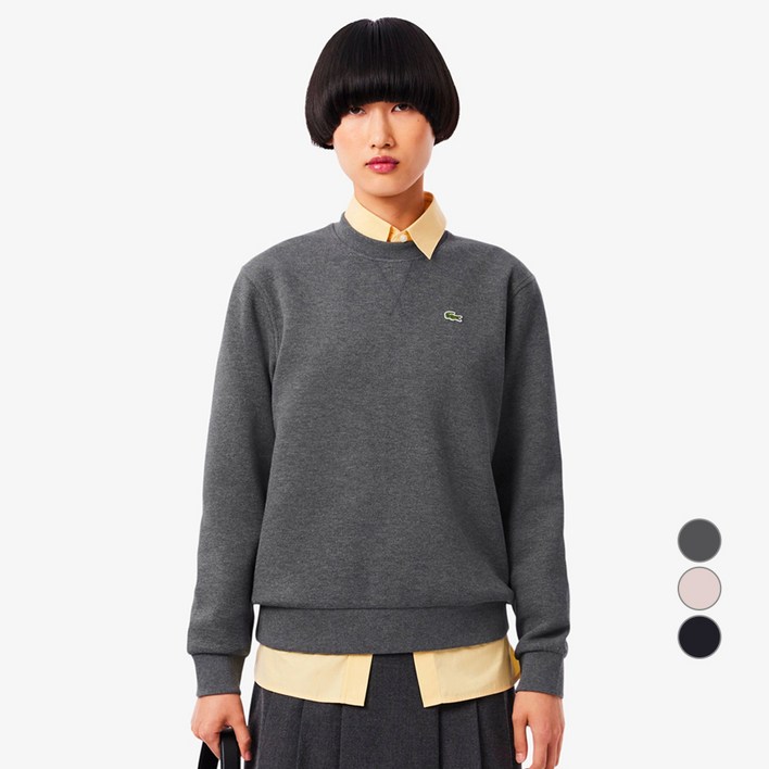 라코스테 여성용 더블페이스 피케 크루넥 맨투맨 SF524555N