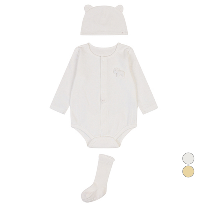 에뜨와 유아용 선물용 루안바디수트 3종 세트  쇼핑백