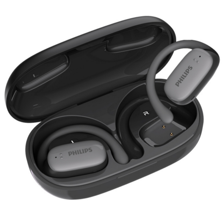 필립스 ENC 노이즈캔슬링 오픈형 블루투스 무선 이어폰, TAT3708, 블랙
