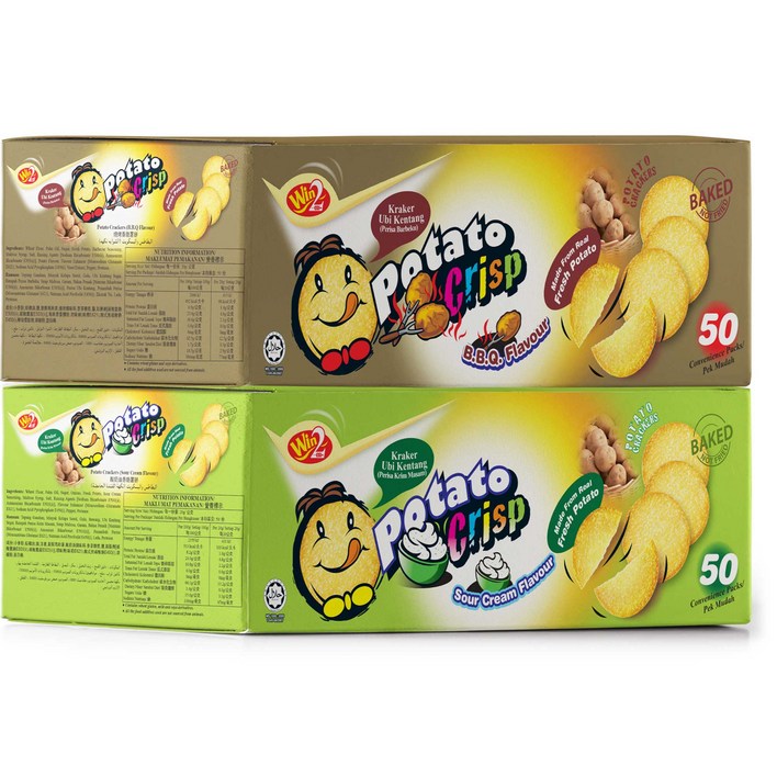 윈윈푸드 포테이토 크리스프 스낵 바베큐맛 50p 사워크림맛 50p, 1세트