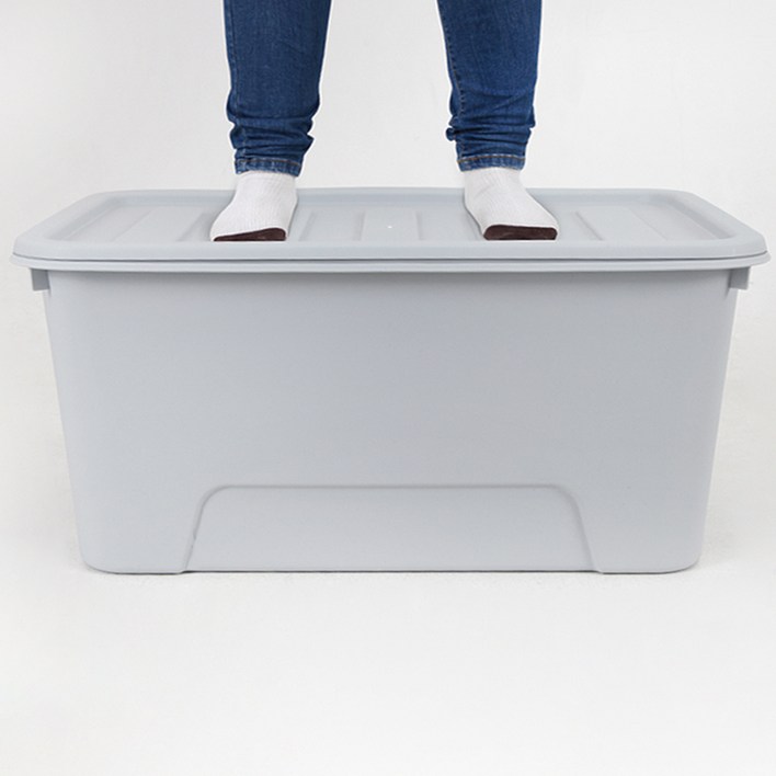 가쯔 마카롱 리빙박스, 라이트그레이, 72L, 4개