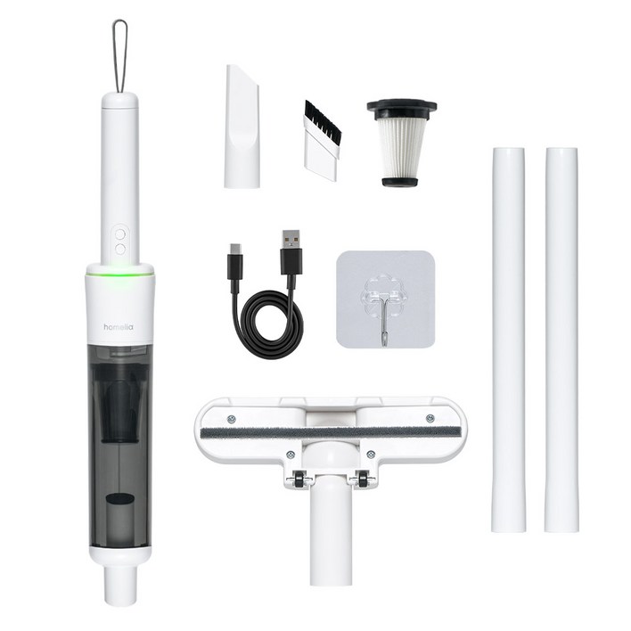 홈리아 BLDC 핸디 스틱 무선 진공 청소기 룸스틱 프로 HA-14BL + 2 in 1 솔 틈새 브러시 + 무타공 거치 후크 세트