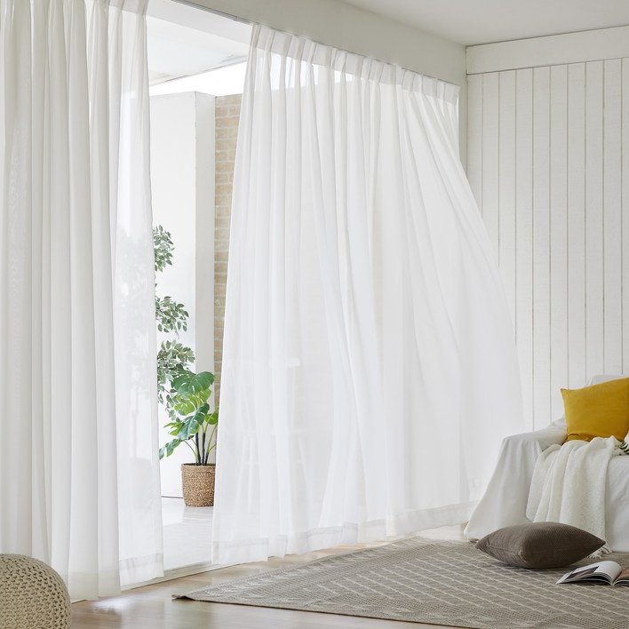 모던하우스 ON 높이조절 하늘하늘 쉬폰커튼  핀 세트