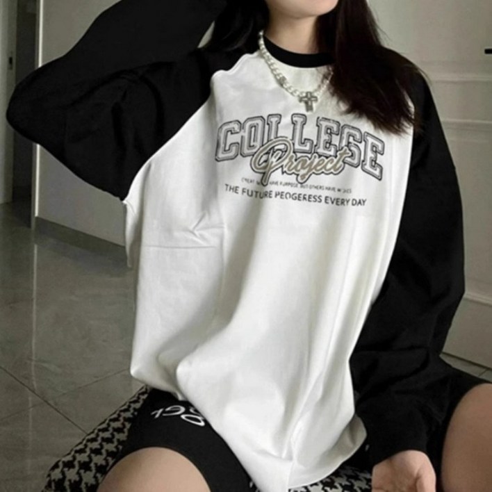 아이엠몽 여성용 트루키 루즈 슬리브 나그랑 티셔츠