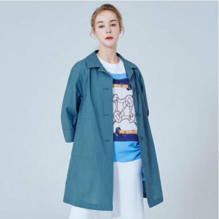 정품 벨리시앙 트렌치 바바리 코트 돌먼 슬리브 트렌치코트_BY2202 봄 가을 여성