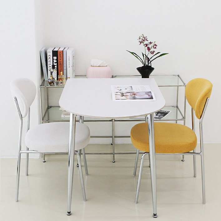 폴슨 1000 반타원 세라믹식탁 세트 2인용 의자 2개 포세린