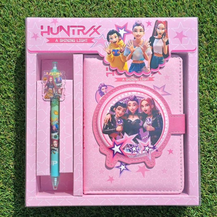 빙글 비밀열쇠 다이어리 다꾸세트 일기장 산리오 라부부 케데헌, 1개, 케데헌 핑크