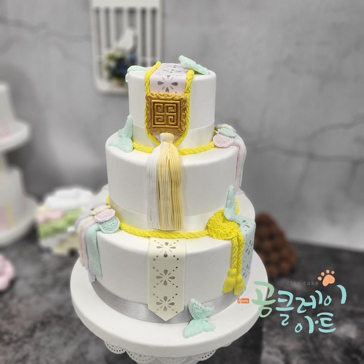 모형케이크 전통3단 클레이케이크 돌상 100일상 셀프생일상차림 유치원생일잔치 돌백일전통클레이케이크 16 2829cm no.706