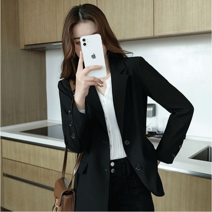 빌리즈빈 봄 여성 카라넥 투버튼 정장 자켓 7834