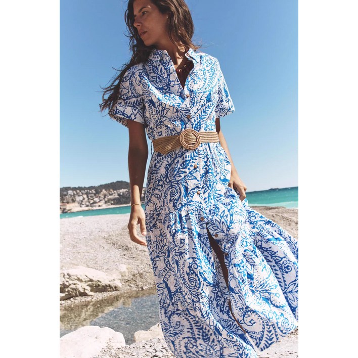 5H52321  자라여자반팔셔츠원피스 펀칭롱원피스  2157045