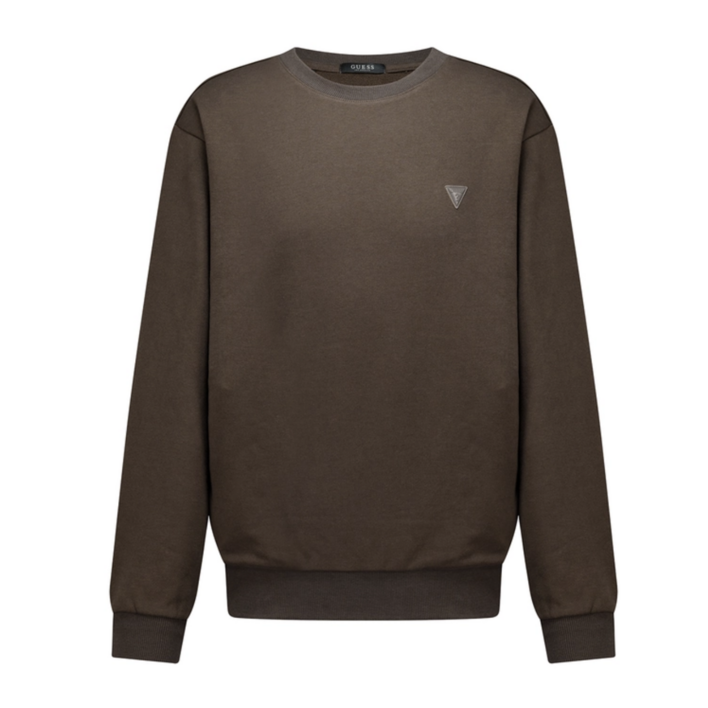 25년 게스 남성 플리스 긴소매 맨투맨 브라운 심플한 디자인