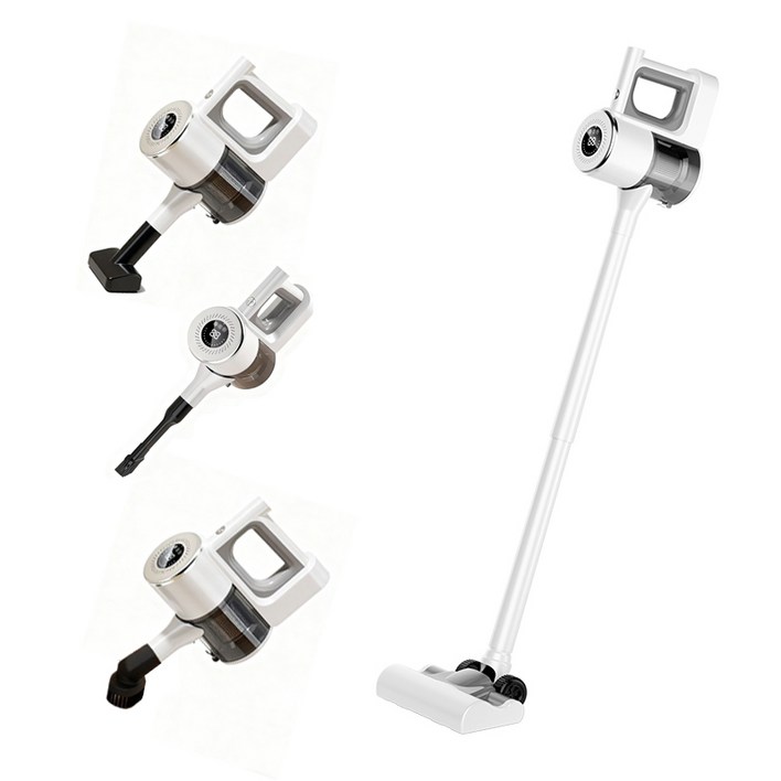 SmartGo 다용도 무선 청소기 핸디 청소기 흡입력이 강한 16000pa 가정용 휴대용 청소기, 화이트