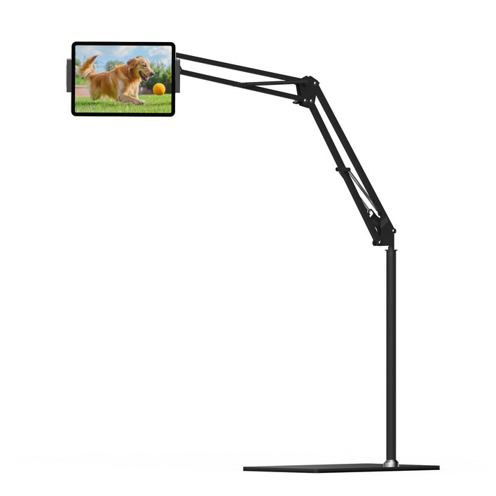 제이원 탄소강 접이식 자바라 스탠드 탭 패드 태블릿 스마트폰 침대 거치대 대형 155cm