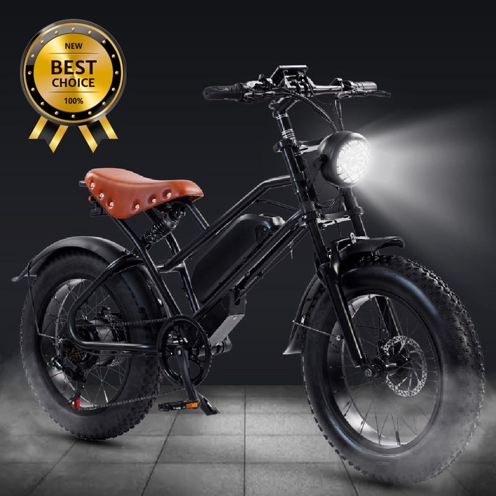 비비라이프 레트로 와이드 20인치 팻바이크 오프로드 전기 자전거 고성능 리튬 배터리 자전차