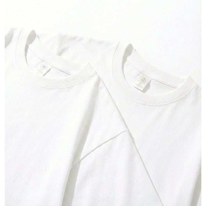 도채리 1+1 두툼한 260G 100% 순면 프리미엄 반팔 무지 티셔츠