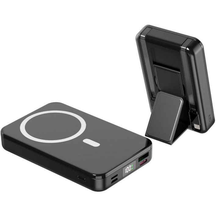 CCAGU 맥세이프 호환 보조배터리 20000mAh 대용량 무선충전 22.5W PD QC3.0 고속충전 일체형 보조밧데리, 1개, 블랙 CCAGU 맥세이프 호환 보조배터리 20000mAh 대용량 무선충전 22.5W PD QC3.0 고속충전 일체형 보조밧데리, 1개, 블랙