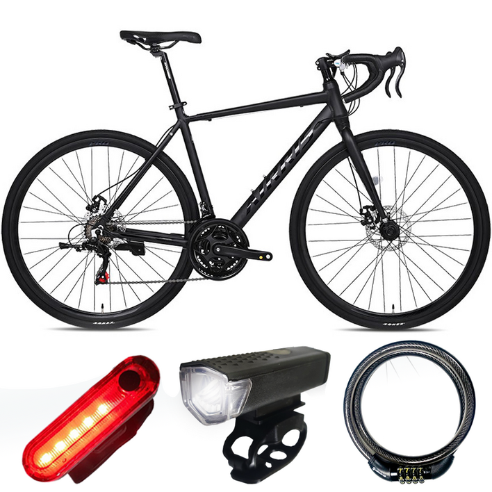 2025 프로마스터 에어리스 R2.1D 700C 시마노21단 입문용 로드자전거 디스크 완조립 사은품, R2.1D 매트블랙신장160175cm, 1개, 470cm